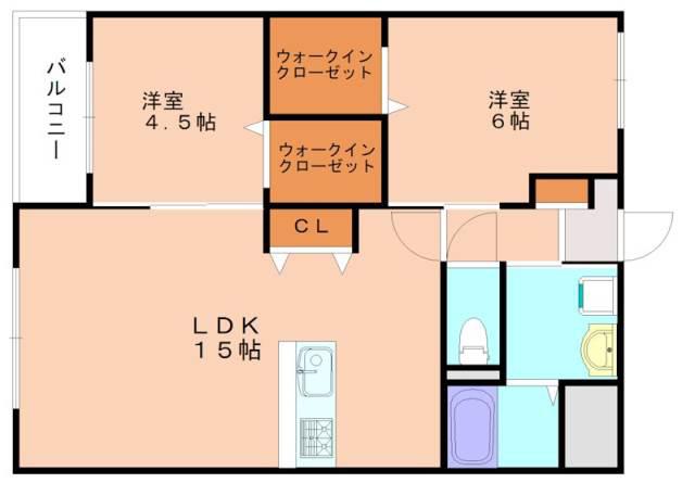 SAGITTARIUS(2LDK/5階)の間取り写真