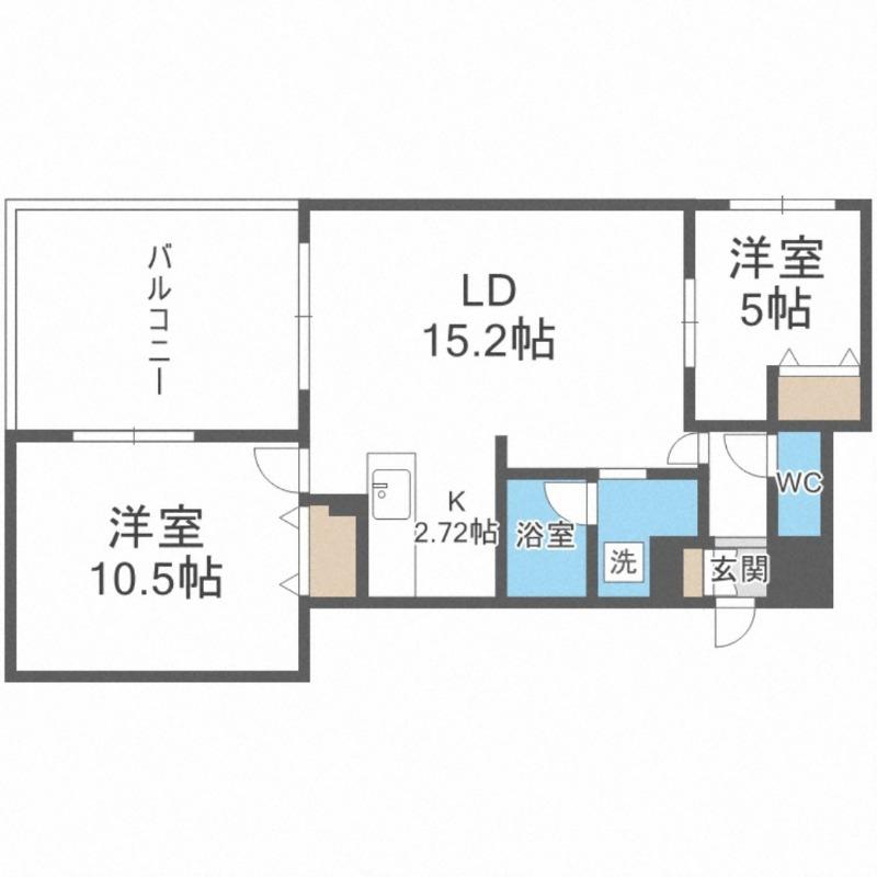 クオーレ(2LDK/2階)の間取り写真