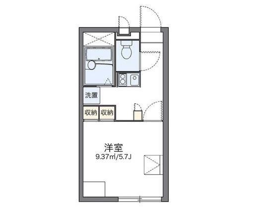レオパレス福浜B(1K/1階)の間取り写真