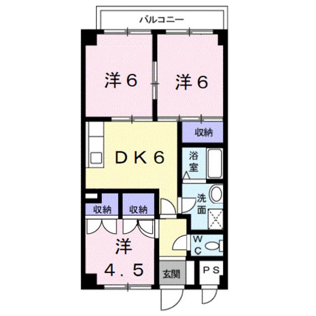 ハーベスト壱番館(3DK/4階)の間取り写真