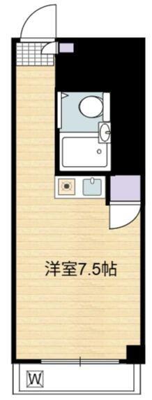 エレガンス浜田山(ワンルーム/4階)の間取り写真