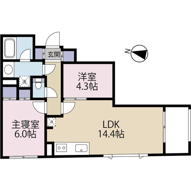 RESIDENCE MOTOMACHI(2LDK/3階)の間取り写真