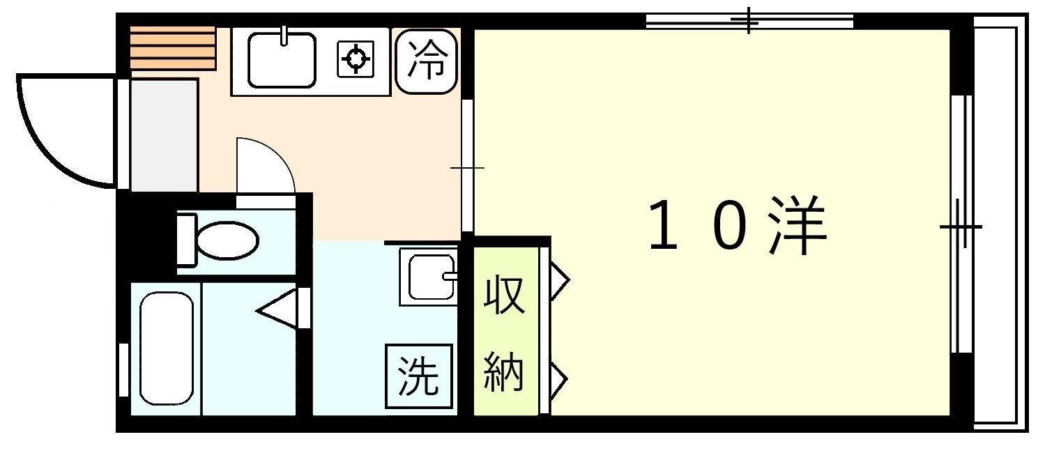 メゾン西京(1K/2階)の間取り写真
