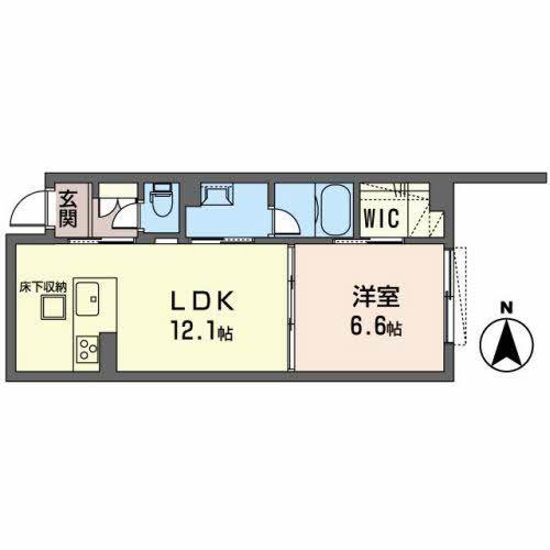 シャーメゾン北市(1LDK/1階)の間取り写真