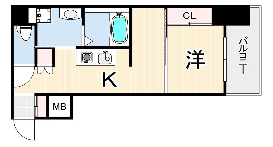 SAN MARINO尼崎(1K/4階)の間取り写真