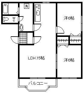 ミナトマンションII(2LDK/2階)の間取り写真