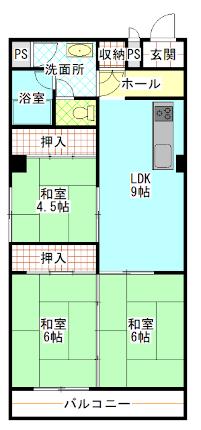 海南センタープラザ(3LDK/5階)の間取り写真