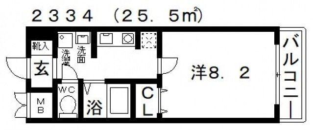 聖和マンション弐番館(1K/3階)の間取り写真