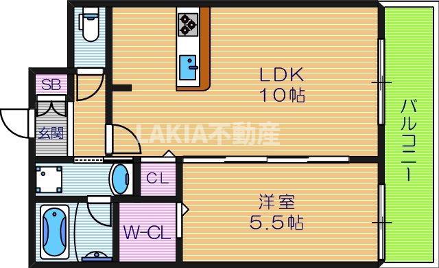 THE TERRACE 天王寺MK(1LDK/7階)の間取り写真