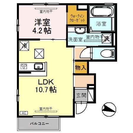 APPEASE(1LDK/1階)の間取り写真