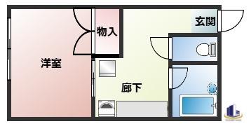 コーポ薫(1K/3階)の間取り写真