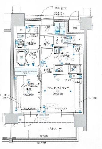 リビオ上町台パークレジデンス(1LDK/11階)の間取り写真