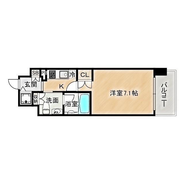セイワパレス大阪城北(1K/5階)の間取り写真