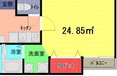 クオーレ春日部(1K/1階)の間取り写真