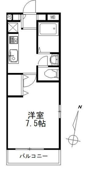 トレビナ馬橋(1K/1階)の間取り写真