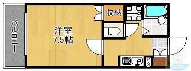 KAMIYAマスビル(1K/3階)の間取り写真