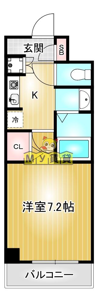 DORF JUBAN(1K/3階)の間取り写真