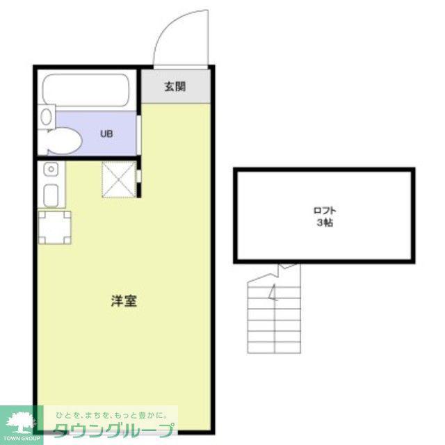 グリーンパーク(ワンルーム/1階)の間取り写真