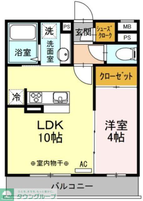 ハイム羽沢十番館(1LDK/1階)の間取り写真