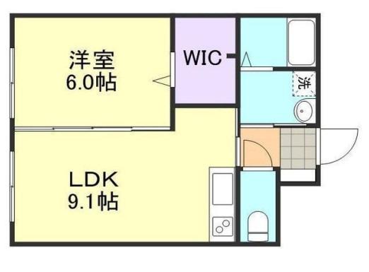 シャトー・ピエーシャン(1LDK/2階)の間取り写真