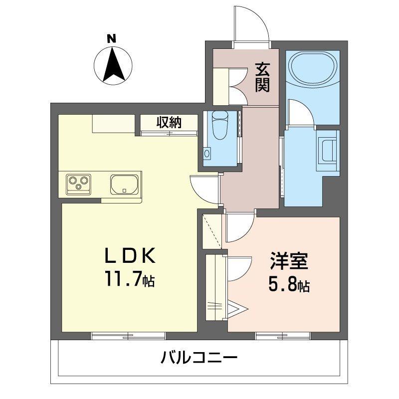 コート ボヌール(1LDK/3階)の間取り写真