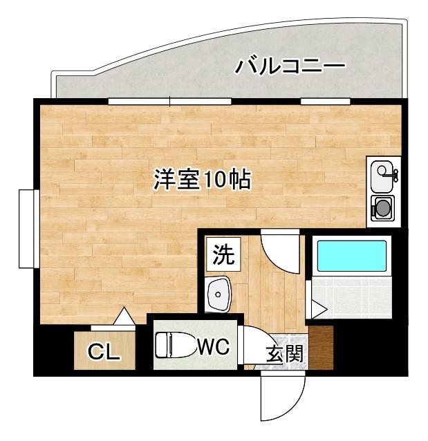 北九州モノレール 片野駅 徒歩5分 6階建 築29年(ワンルーム/6階)の間取り写真