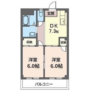 ハウスパストラル(2DK/2階)の間取り写真