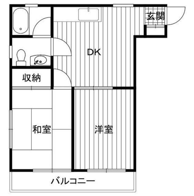 エルサリオ川口(2DK/1階)の間取り写真