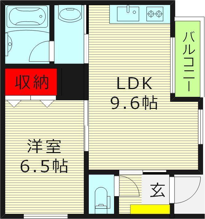 ラ レコルト(1LDK/1階)の間取り写真