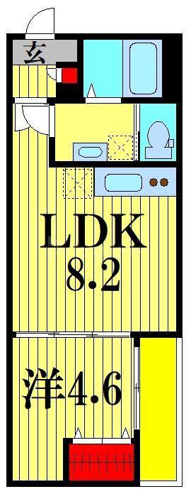CRASTINE金町2丁目(1LDK/3階)の間取り写真