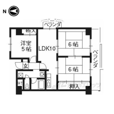 パルテ西京極(3LDK/6階)の間取り写真