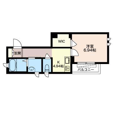 ティアーズメゾン(1K/2階)の間取り写真
