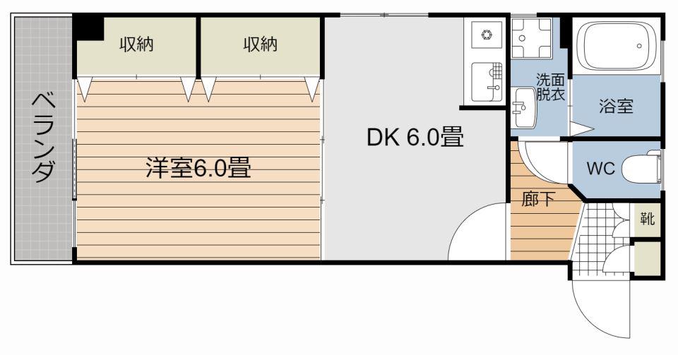 ライブARATA(1DK/5階)の間取り写真