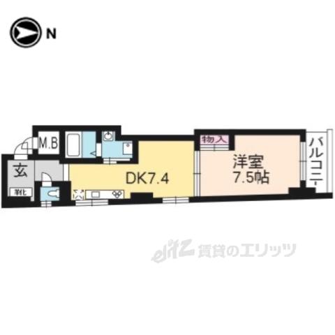 アイハウス(1DK/3階)の間取り写真