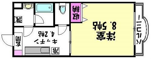 ジュピター(1K/2階)の間取り写真