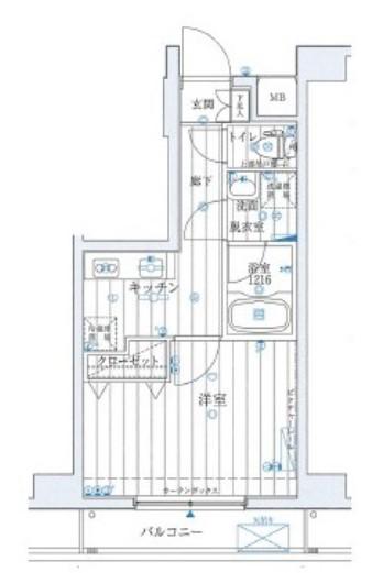 ラフィネジュ横浜南(1K/4階)の間取り写真