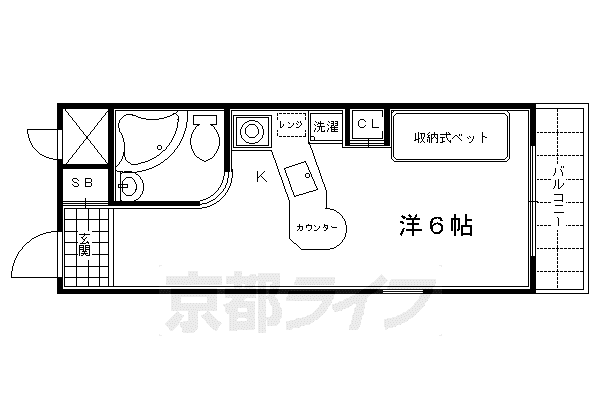 ラ・パルフェ・ド・プレオ(ワンルーム/5階)の間取り写真