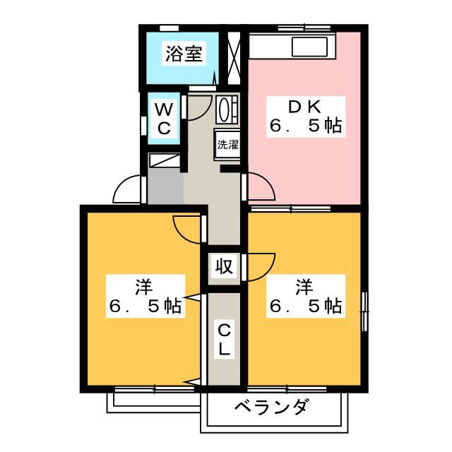 エクセルハイツ(2DK/2階)の間取り写真