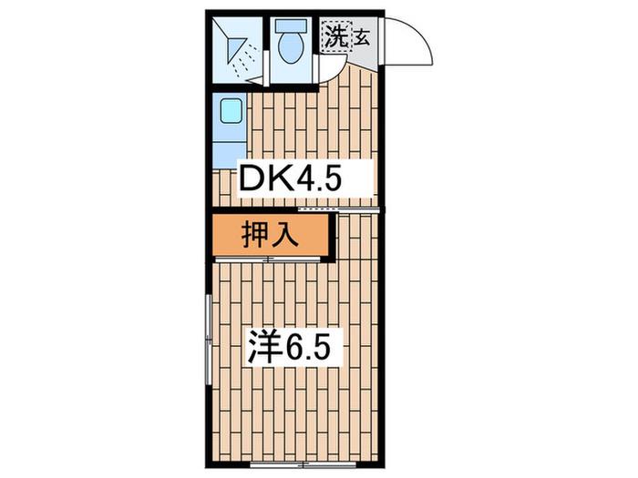 フラワービル(1DK/3階)の間取り写真