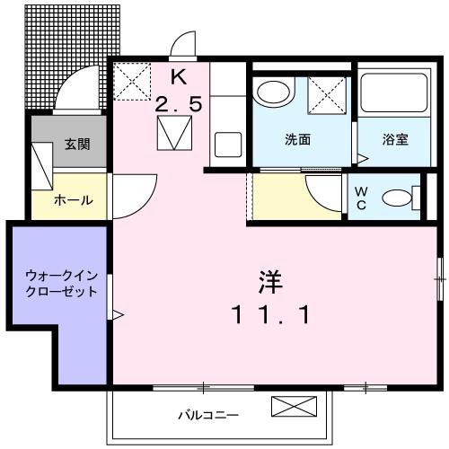 シャルマンヴィレッジ C(ワンルーム/1階)の間取り写真