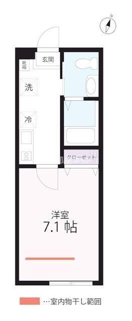 QUIET CRAB HOUSE 本郷台(1K/2階)の間取り写真