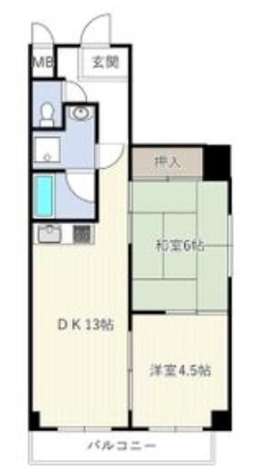 橘屋ビルAMDE(2LDK/3階)の間取り写真