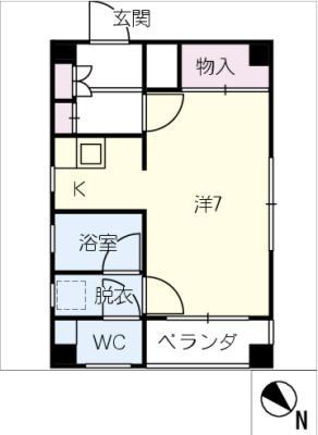 セリーヌ覚王山(ワンルーム/4階)の間取り写真