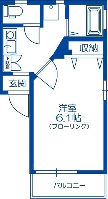 エクシード保土ヶ谷(1K/2階)の間取り写真