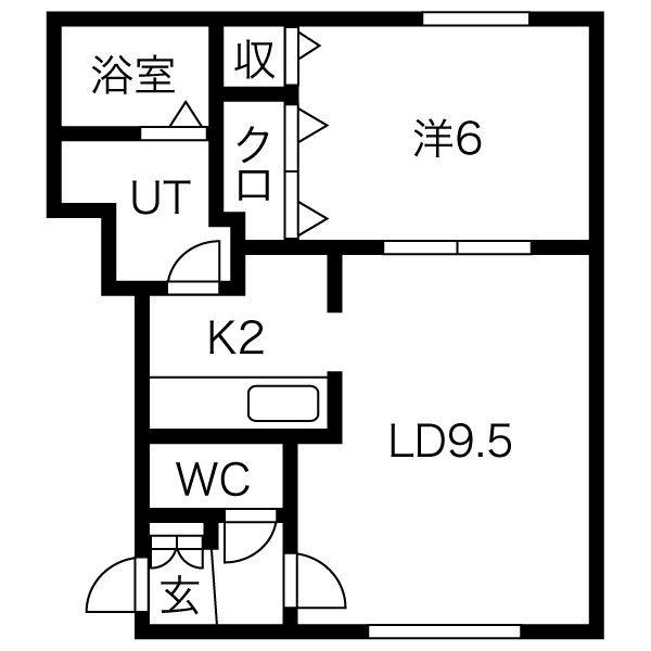 グランメールマルミチ(1LDK/3階)の間取り写真