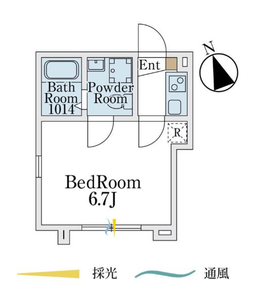 GRANDE蕨(1K/2階)の間取り写真