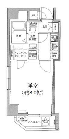 アイル東京スカイツリーⅢ(1K/5階)の間取り写真