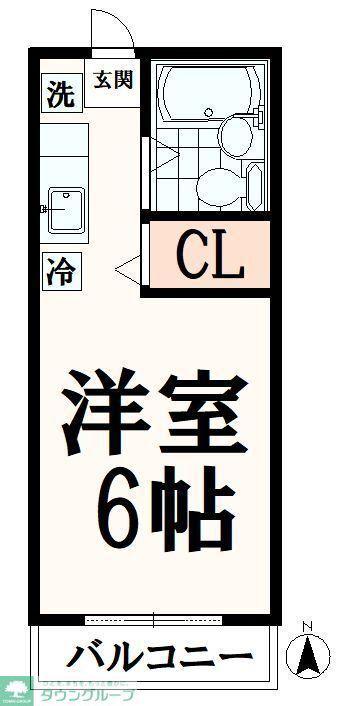 中屋ビル(1K/4階)の間取り写真