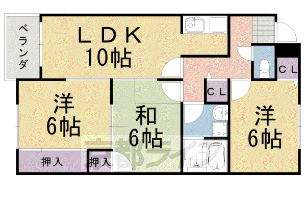 ローファス・パートII(3LDK/1階)の間取り写真