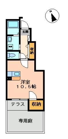 シェリール3(ワンルーム/1階)の間取り写真